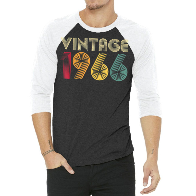 Vintage 1966 56th Birthday Gift Retro Men Women 56 Years Old T Shirt 3/4 Sleeve Shirt | Artistshot