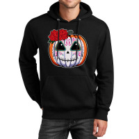 Pumpkin Sugar Skull Head Flower Dead Day Muertos Halloween T Shirt Unisex Hoodie | Artistshot