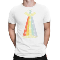 Vintage Alien Weed Pot Leaf Ufo Abduction Marijuana Cannabis T Shirt T-shirt | Artistshot