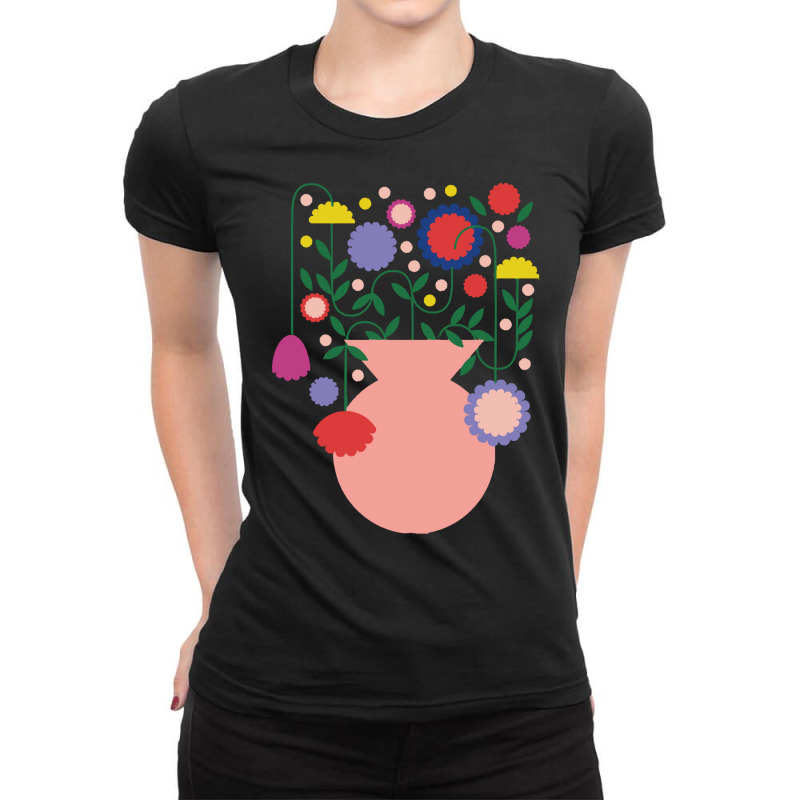 Flowers T  Shirtjar  Flowers Mediterranean Happy Time Traveling Colorf Ladies Fitted T-Shirt by trompeloise212 | Artistshot