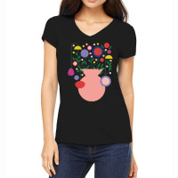 Flowers T  Shirtjar  Flowers Mediterranean Happy Time Traveling Colorf Women's V-neck T-shirt | Artistshot