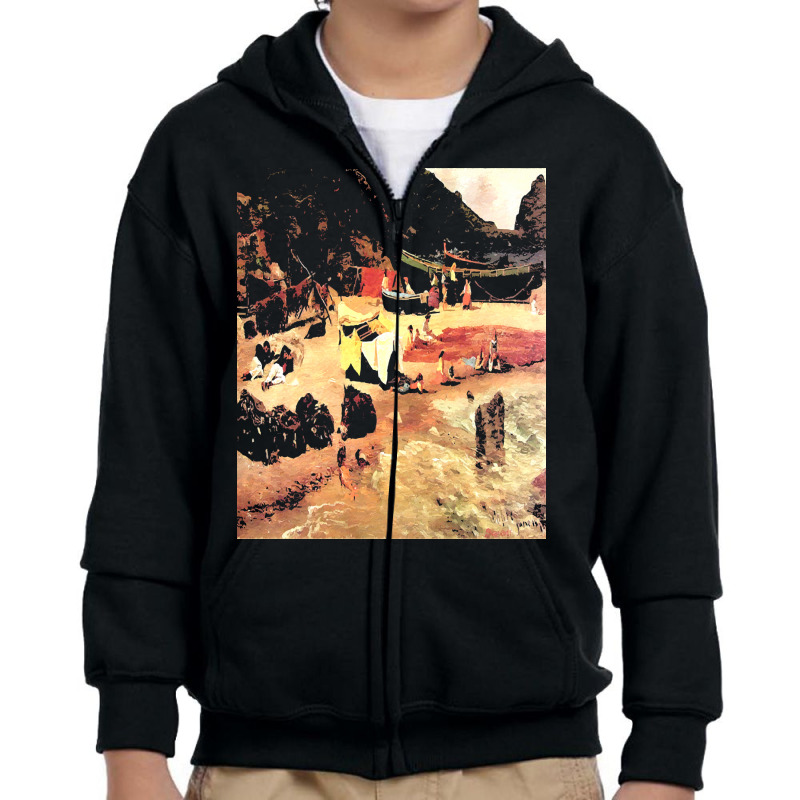 Famous Paintings T  Shirt Fishing Boats At Capri T  Shirt Youth Zipper Hoodie by rwilliamson105 | Artistshot