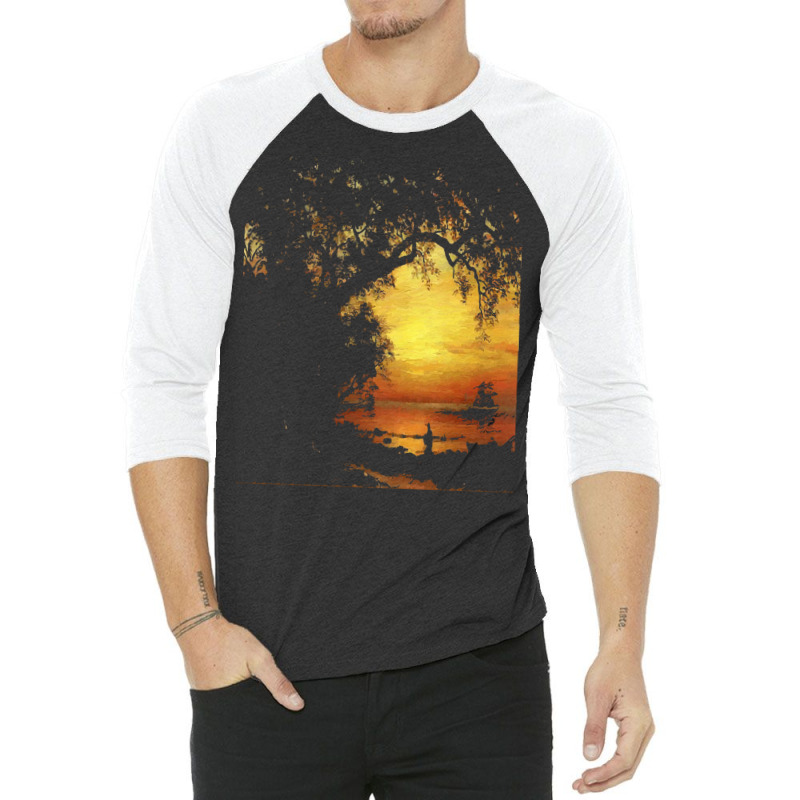 Famous Paintings T  Shirt Island Of New Providence By Albert Bierstadt 3/4 Sleeve Shirt by rwilliamson105 | Artistshot