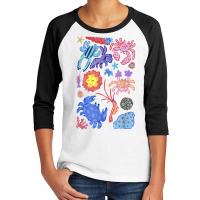 Colorful Crabs Shrimp Anemone Reef Aquarium Coral Painting T Shirt Youth 3/4 Sleeve | Artistshot