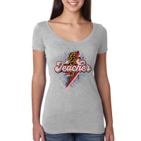 Back To School Teacher Leopard Lightning Bolt Motivational T Shirt Women's Triblend Scoop T-shirt | Artistshot