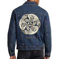 Celtic Ornament Three Dogs Zoomorphic Triskelion Celtic Tank Top Men Denim Jacket | Artistshot