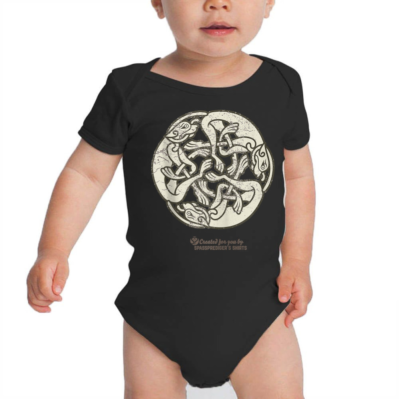 Celtic Ornament Three Dogs Zoomorphic Triskelion Celtic Tank Top Baby Bodysuit by agueron | Artistshot