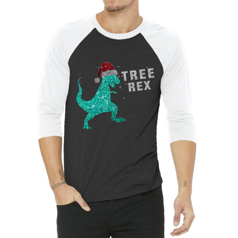 Bling Bling Christmas Tree Rex - Limited Edition 3/4 Sleeve Shirt by hama designer | Artistshot