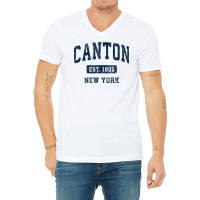 Canton New York Ny Vintage Athletic Sports Design T Shirt V-neck Tee | Artistshot