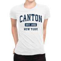 Canton New York Ny Vintage Athletic Sports Design T Shirt Ladies Fitted T-shirt | Artistshot