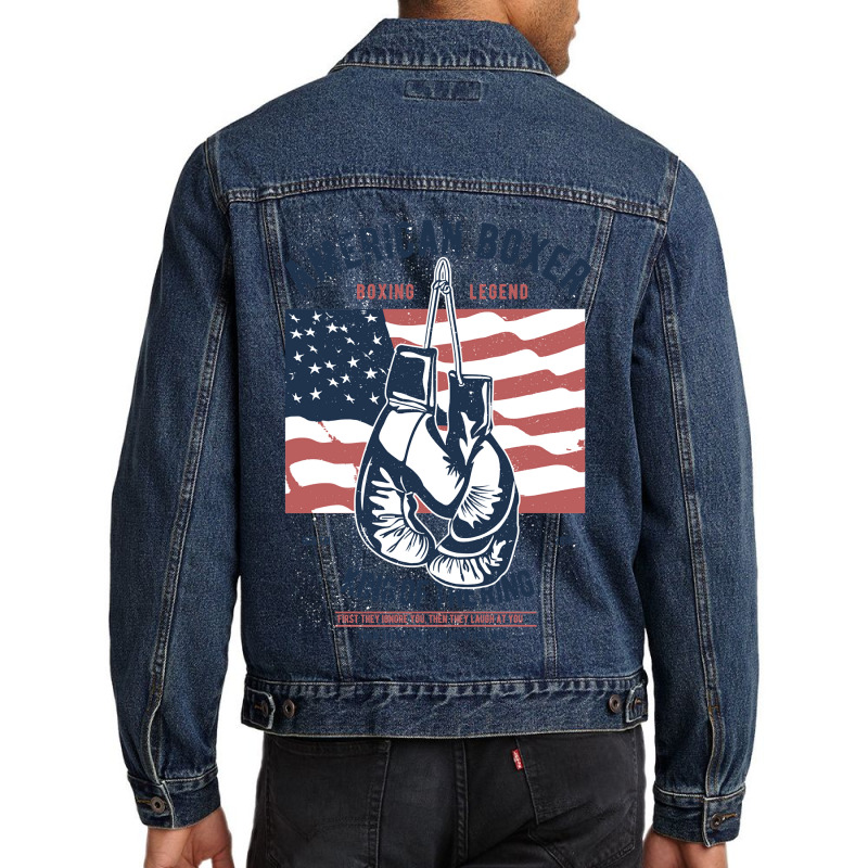 Boxing Lover Boxer Legend American Boxer King Of The Ring 434 Men Denim Jacket by golferu | Artistshot