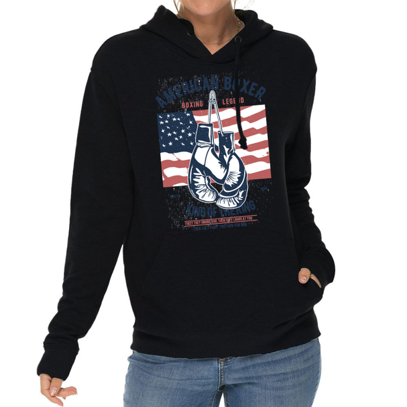 Boxing Lover Boxer Legend American Boxer King Of The Ring 434 Lightweight Hoodie by golferu | Artistshot