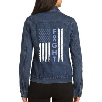 Esophageal Cancer Awareness Purple Periwinkle Ribbon Ladies Denim Jacket | Artistshot