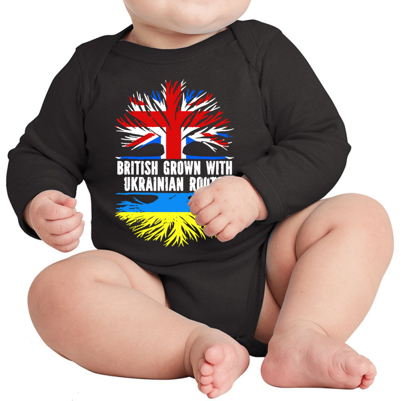 British Grown With Stop War Long Sleeve Baby Bodysuit | Artistshot