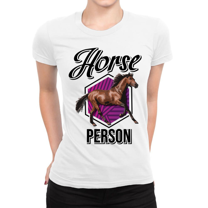 Horse Horse Person Horseman Cattle Ladies Fitted T-Shirt by golferu | Artistshot