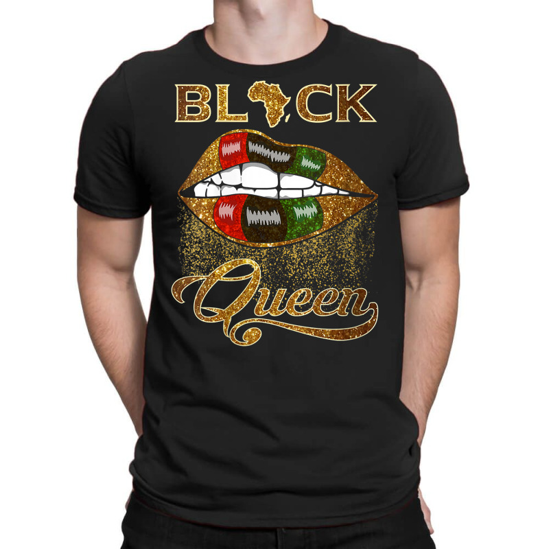 Womens Black Queen African Pan Flag Sexy Lips Drip Melanin Pride V Nec T-shirt | Artistshot