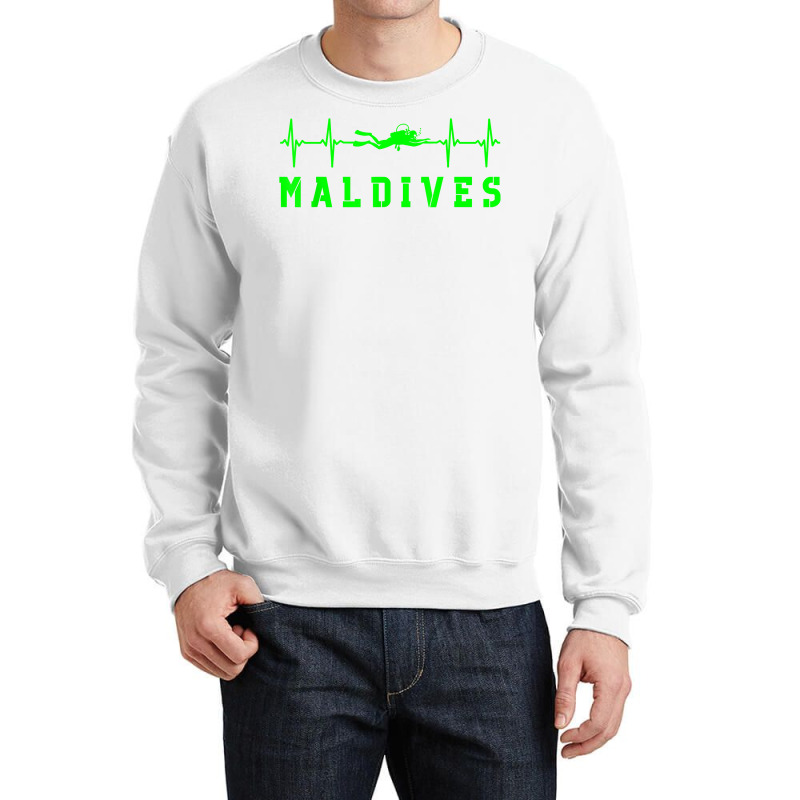 Maldives Scuba Diving Maldives Souvenir Heartbeat Diving T Shirt Crewneck Sweatshirt | Artistshot