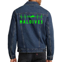 Maldives Scuba Diving Maldives Souvenir Heartbeat Diving T Shirt Men Denim Jacket | Artistshot