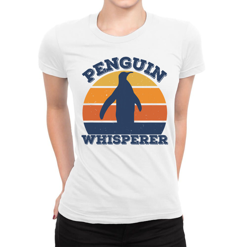 Penguin Women Vintage Penguin Whisperer Cute Sea Birds Penguin Lover 3 Ladies Fitted T-Shirt by golferu | Artistshot