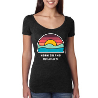 Horn Island Mississippi Retro Minimalist Ocean Wave Sunset T Shirt Women's Triblend Scoop T-shirt | Artistshot