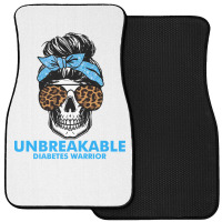 Diabetes Unbreakable Diabetes Warrior Skull Halloweenfor Woman 332 Awa Front Car Mat | Artistshot