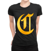 Old English Style Initial Letter Ladies Fitted T-shirt | Artistshot