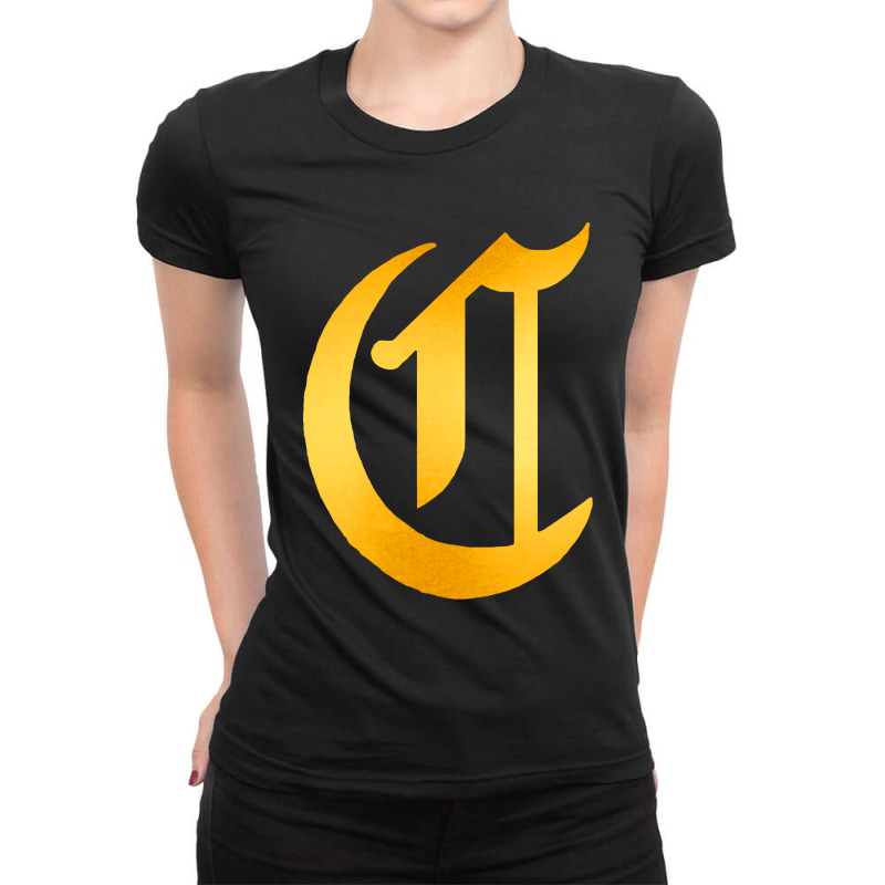 Old English Style Initial Letter Ladies Fitted T-Shirt by KennethShop | Artistshot