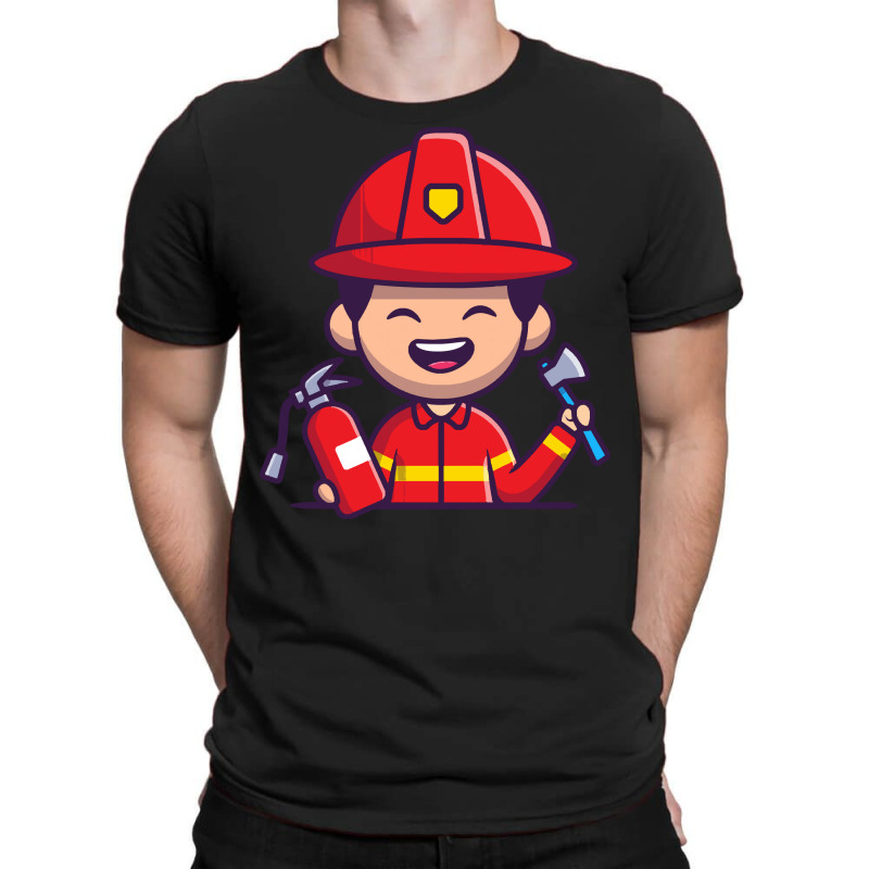 Firefighter T  Shirt Firefighter With Hatchet Axe And Fire Extinguishe T-Shirt by geldingavocet | Artistshot