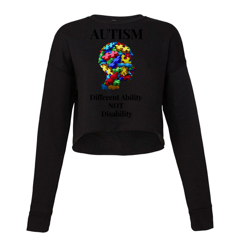 Autism Puzzle Autistic Different Ability Not Disability Autistic Cropped Sweater by golferu | Artistshot