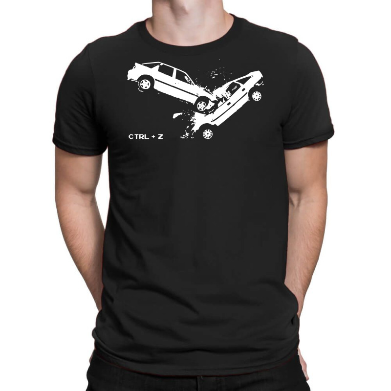 Custom Ctrl Z Car Crash Undo T-shirt By Andini - Artistshot