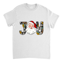 Western Texas Leopard Plaid Cow Print Santa Christmas Joy T Shirt Classic T-shirt | Artistshot