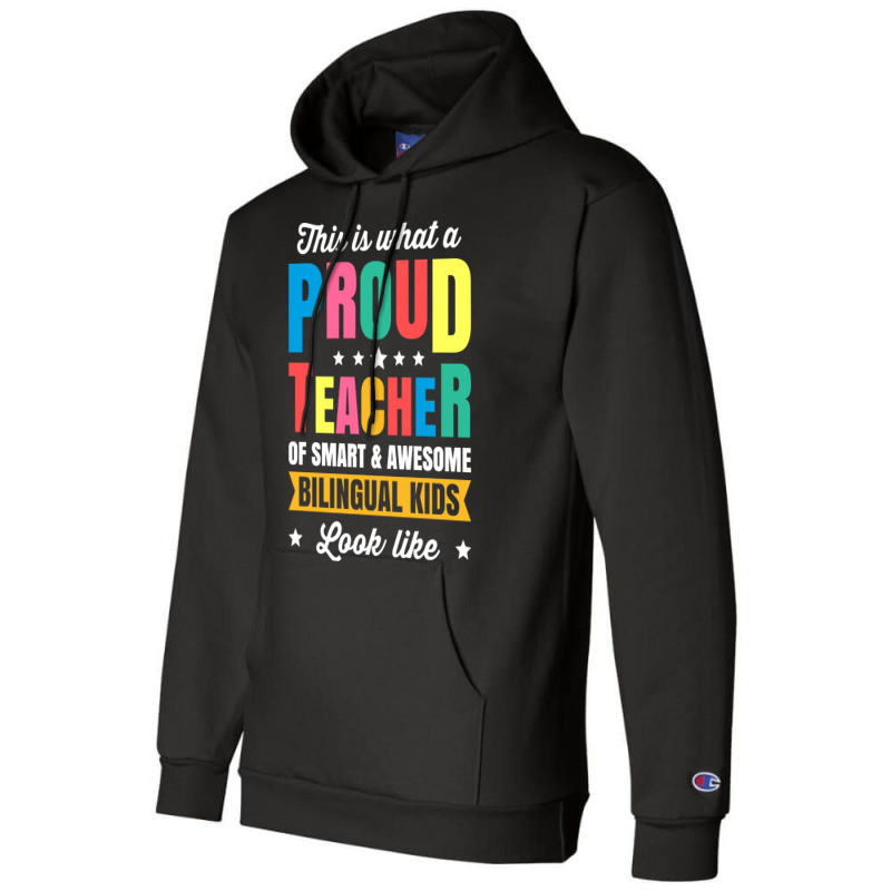 Bilingual Spanish Teacher Dual Language Teacher School Pullover Hoodie Champion Hoodie by peersodshamiw8 | Artistshot