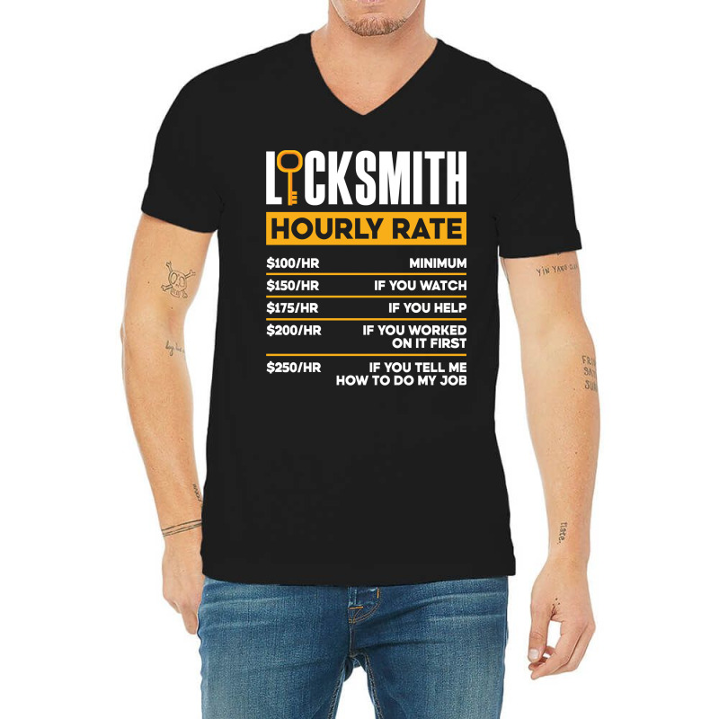 Locksmith Lockpicking Locksmith Hourly Rate Funny Long Sleeve T Shirt V-Neck Tee by AbidahToenges | Artistshot