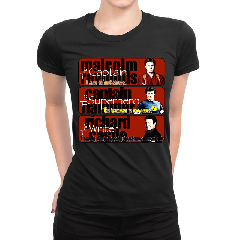 Vintage Movies Nathan Fillion Art Characters Birthday Ladies Fitted T-Shirt by Ubila-Stickers | Artistshot