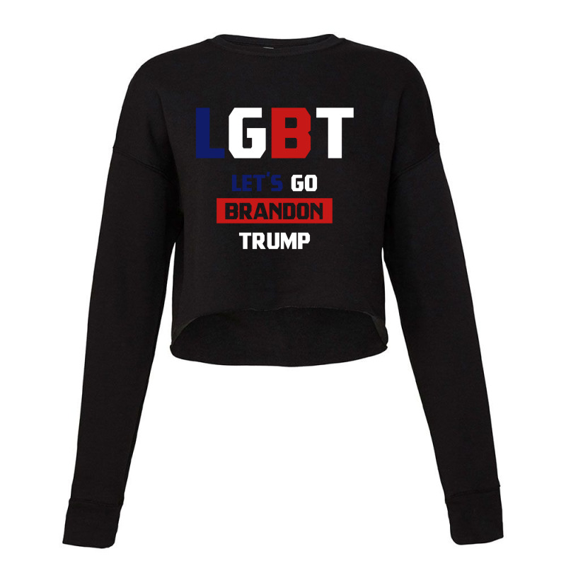 Lgbt Let’s Go Brandon - Usa Political Gift Cropped Sweater by Diogo Calheiros | Artistshot