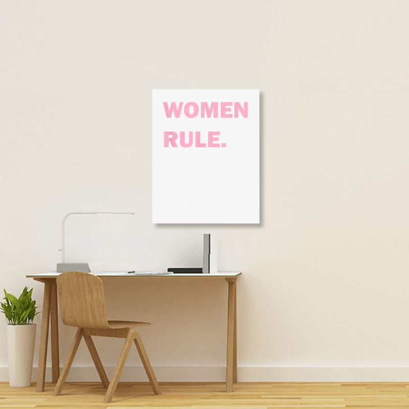 Women Rule Period Bold Feminist Dark Color T Shirt Portrait Canvas Print | Artistshot