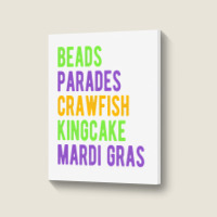 Beads, Parades, Crawfish, Kingcake, Mardi Gras Portrait Canvas Print | Artistshot