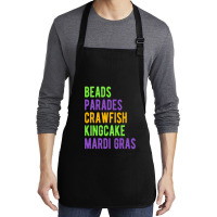 Beads, Parades, Crawfish, Kingcake, Mardi Gras Medium-length Apron | Artistshot