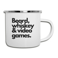 Beard, Whiskey & Video Games  Manly Whiskey Drinker Camper Cup | Artistshot