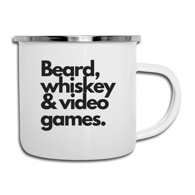 Beard, Whiskey & Video Games  Manly Whiskey Drinker Camper Cup | Artistshot