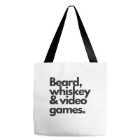 Beard, Whiskey & Video Games  Manly Whiskey Drinker Tote Bags | Artistshot