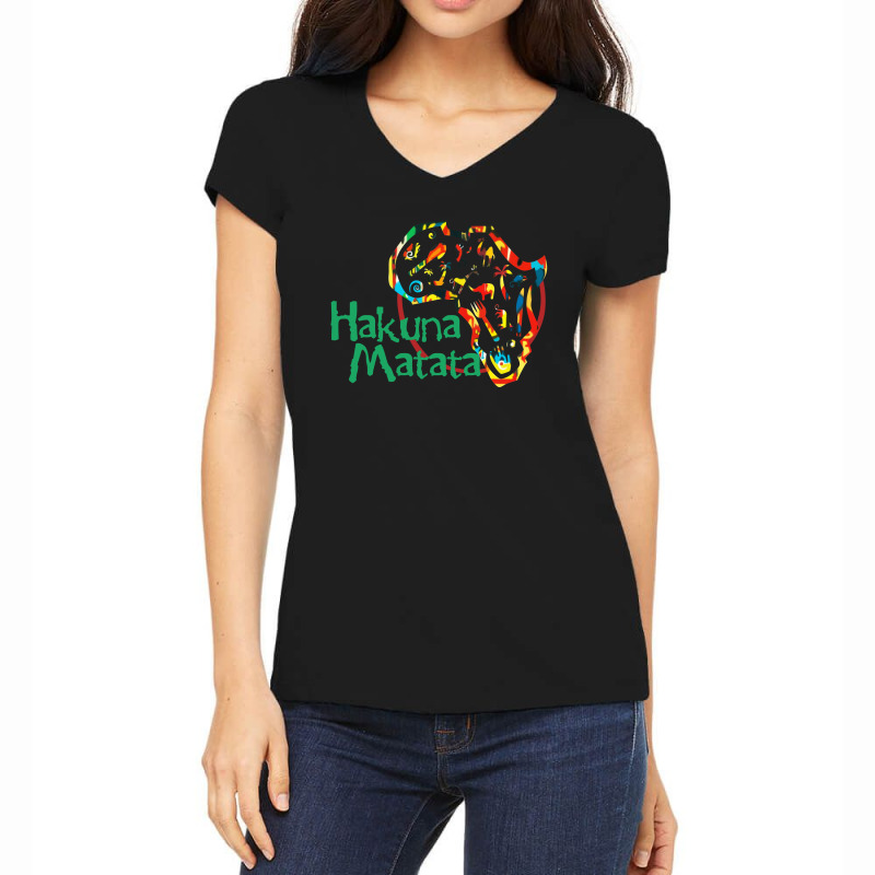 Funny Hakuna Matata Women's V-Neck T-Shirt by Reotechart | Artistshot