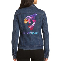 Ketchikan Alaska Se Native American Indian Orca Killer Whale T Shirt Ladies Denim Jacket | Artistshot