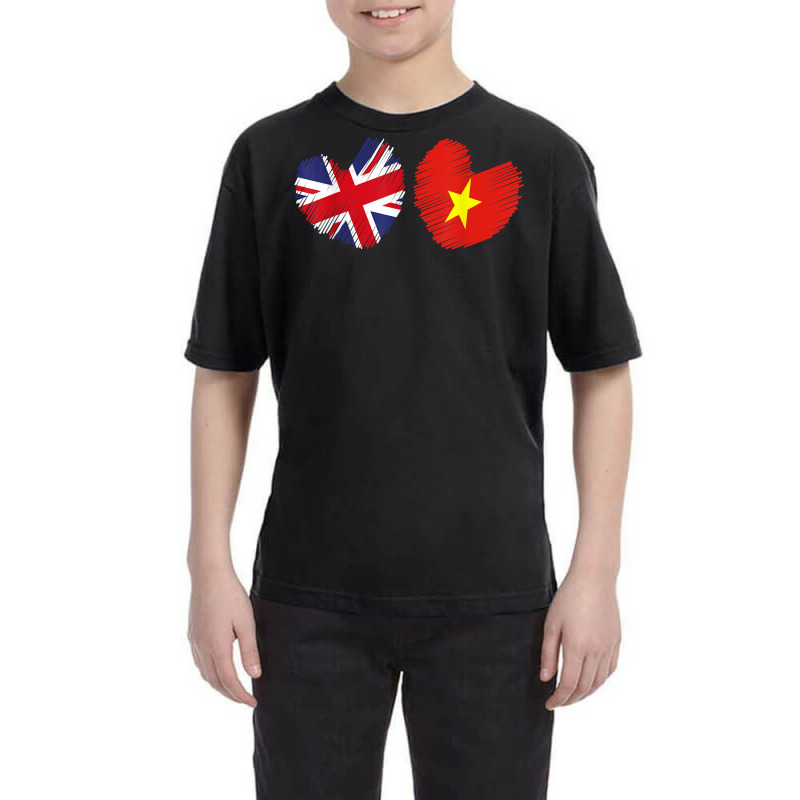 Vietnam Great Britain Heart Uk Flag Vietnamese Flag Heart T Shirt Youth Tee | Artistshot