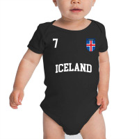 Iceland Team Sports Number 7 Soccer Icelandic Flag Sweatshirt Baby Bodysuit | Artistshot