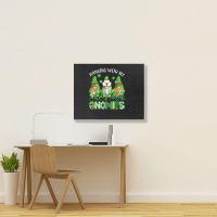 St Patricks Day Hanging With My Gnomies Nurse Stethoscope T Shirt Landscape Canvas Print | Artistshot