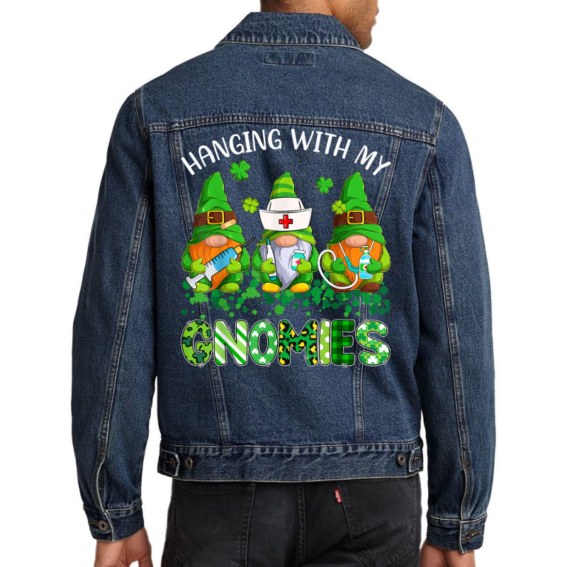 St Patricks Day Hanging With My Gnomies Nurse Stethoscope T Shirt Men Denim Jacket | Artistshot