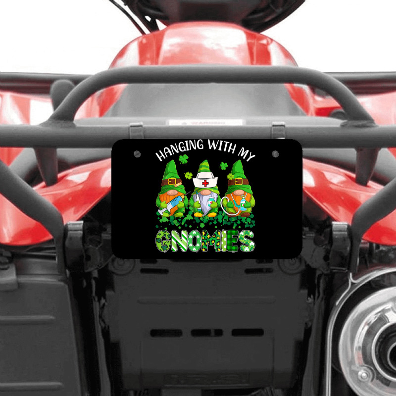 St Patricks Day Hanging With My Gnomies Nurse Stethoscope T Shirt Atv License Plate | Artistshot