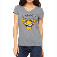 Smiling Cat Women's V-neck T-shirt | Artistshot