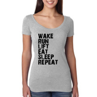 Funny Wake Run Lift Women's Triblend Scoop T-shirt | Artistshot